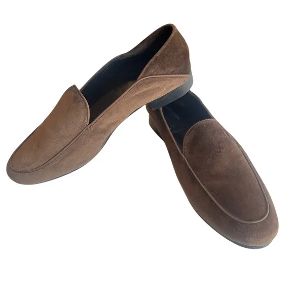 J. McLaughlin Luna Velvet Chocolate Brown Loafers Leather Sole Women’s Size 11