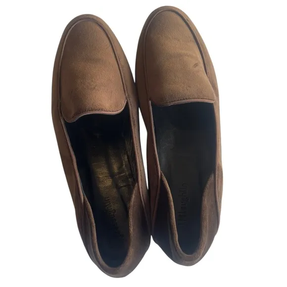 J. McLaughlin Luna Velvet Chocolate Brown Loafers Leather Sole Women’s Size 11