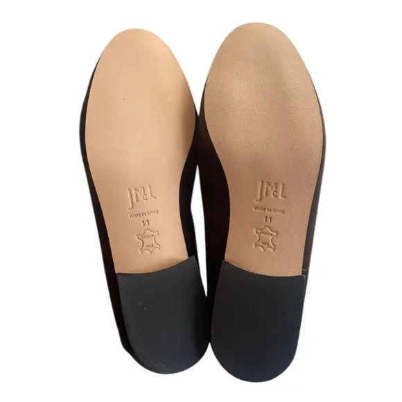 J. McLaughlin Luna Velvet Chocolate Brown Loafers Leather Sole Women’s Size 11