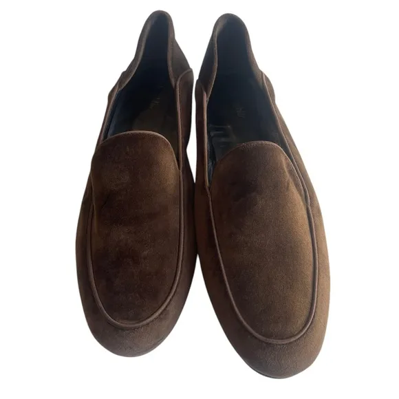 J. McLaughlin Luna Velvet Chocolate Brown Loafers Leather Sole Women’s Size 11