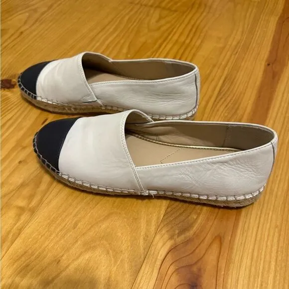 J. McLAUGHLIN REDDING ESPADRILLES Women’s SIZE 8M White/Navy Leather