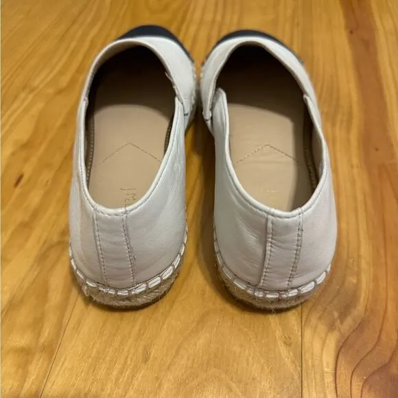J. McLAUGHLIN REDDING ESPADRILLES Women’s SIZE 8M White/Navy Leather