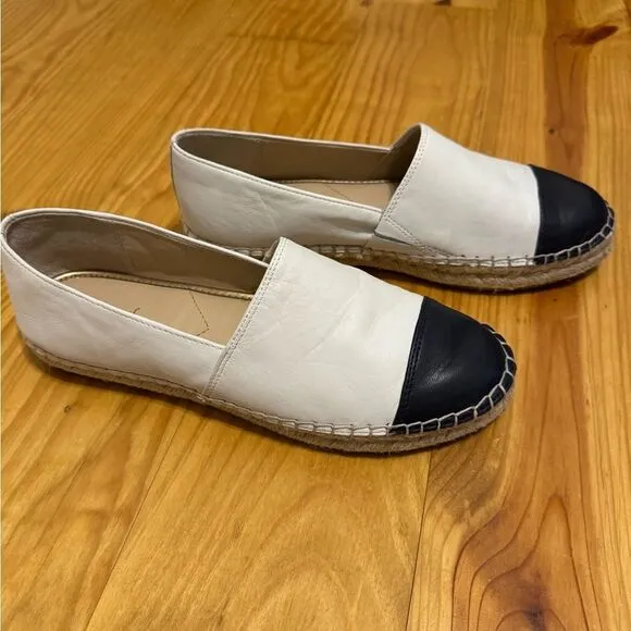 J. McLAUGHLIN REDDING ESPADRILLES Women’s SIZE 8M White/Navy Leather