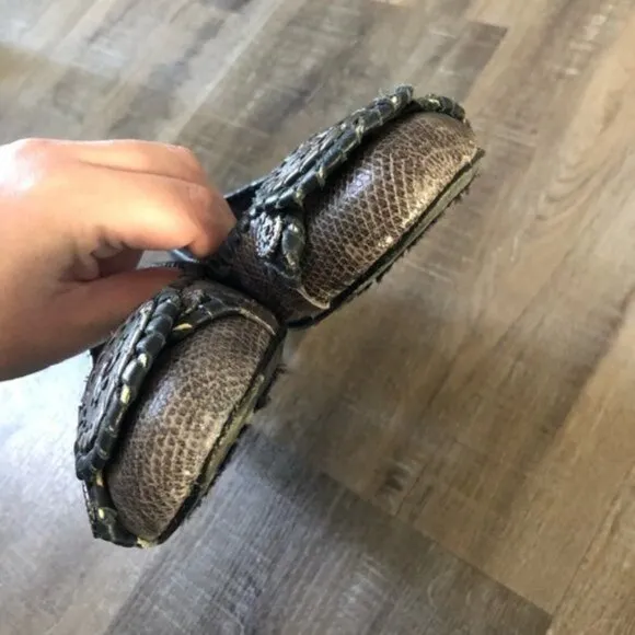 Jack Rogers Dakota Snakeskin Animal Print Coin Medallion Flats 6