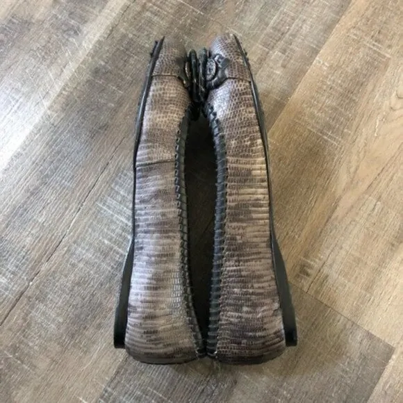 Jack Rogers Dakota Snakeskin Animal Print Coin Medallion Flats 6