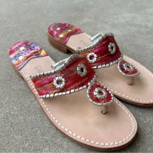 Jack Rogers Leather Whipstitch Thong Sandals