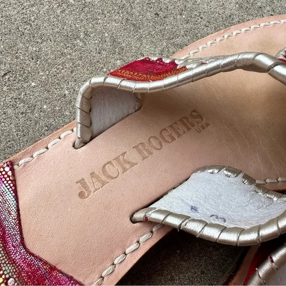 Jack Rogers Leather Whipstitch Thong Sandals