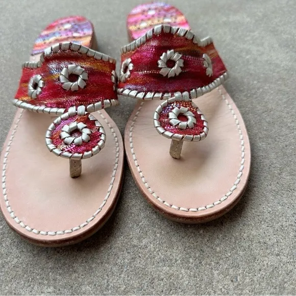 Jack Rogers Leather Whipstitch Thong Sandals