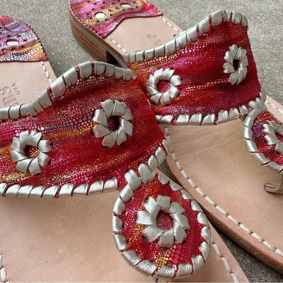 Jack Rogers Leather Whipstitch Thong Sandals