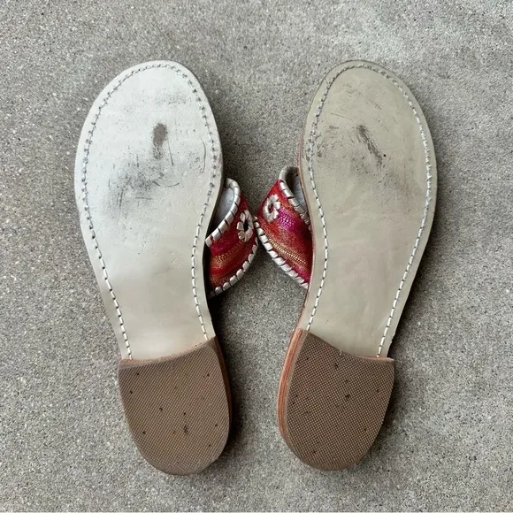 Jack Rogers Leather Whipstitch Thong Sandals