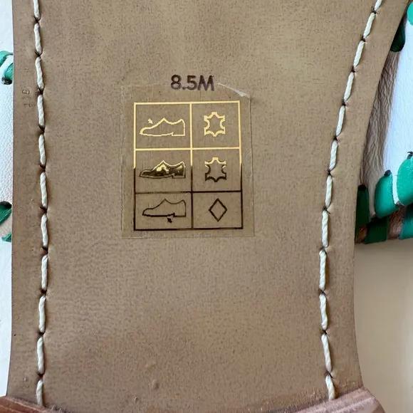 JACK ROGERS LIMITED EDITION SHAMROCK THONG LEATHER SANDALS