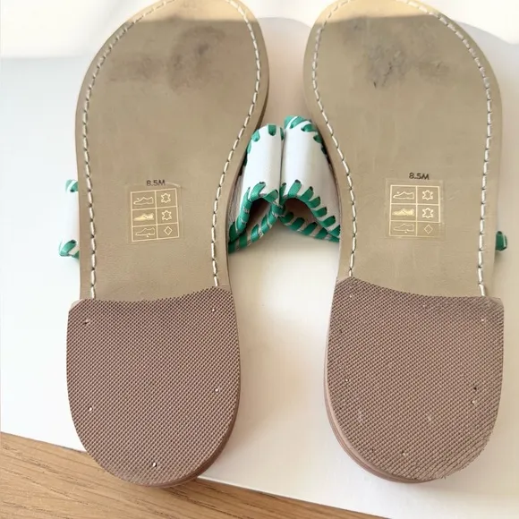 JACK ROGERS LIMITED EDITION SHAMROCK THONG LEATHER SANDALS