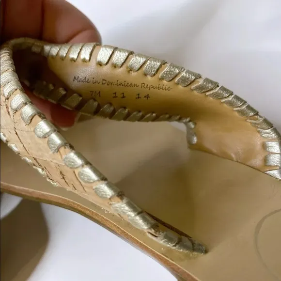 Jack Rogers Megan Cork &amp; Leather Thong Sandals