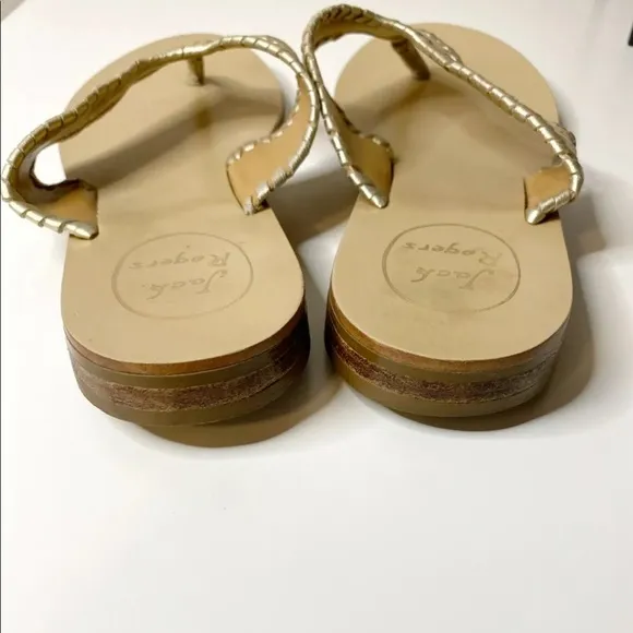 Jack Rogers Megan Cork &amp; Leather Thong Sandals