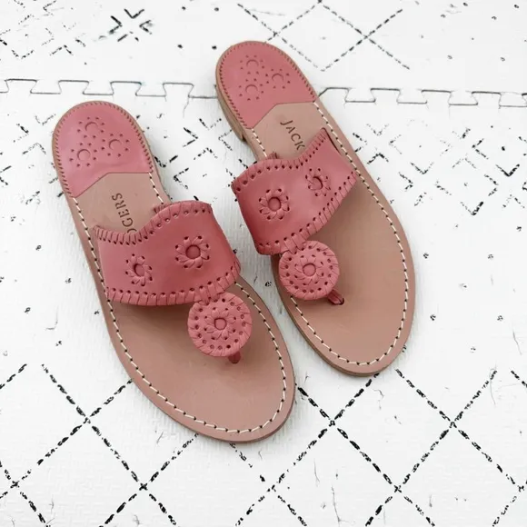 Jack Rogers- NEW Leather Flat Thong Sandals - 9