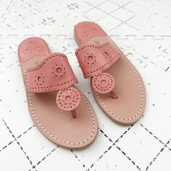 Jack Rogers- NEW Leather Flat Thong Sandals - 9