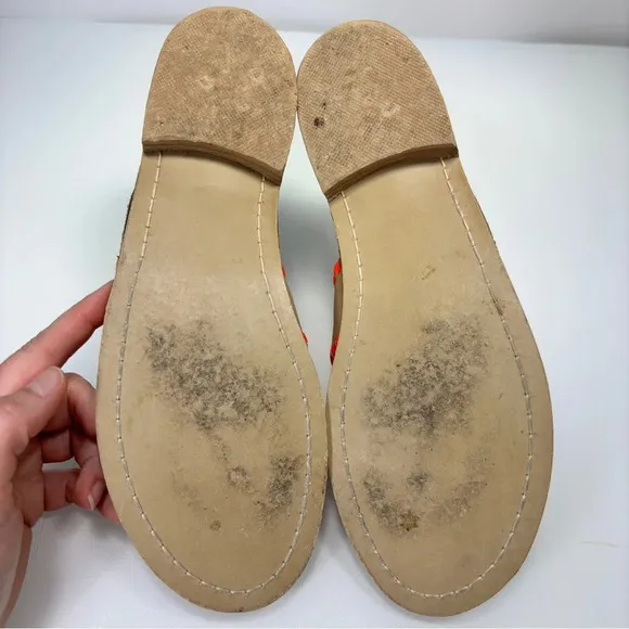 Jack Rogers Tan Orange Leather Thong Sandals Size 8