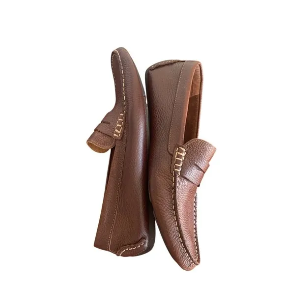 J&amp;M Mens Flex Loafers Sheepskin Leather Slip On Comfort‎ Dress Shoes Size 9M