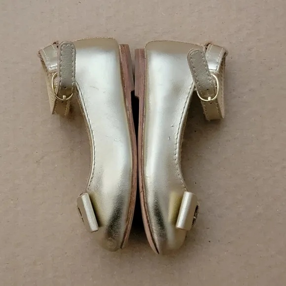 JANIE &amp; JACK Gold Mary Jane Round toe ballerina flats Size 4 toddlers