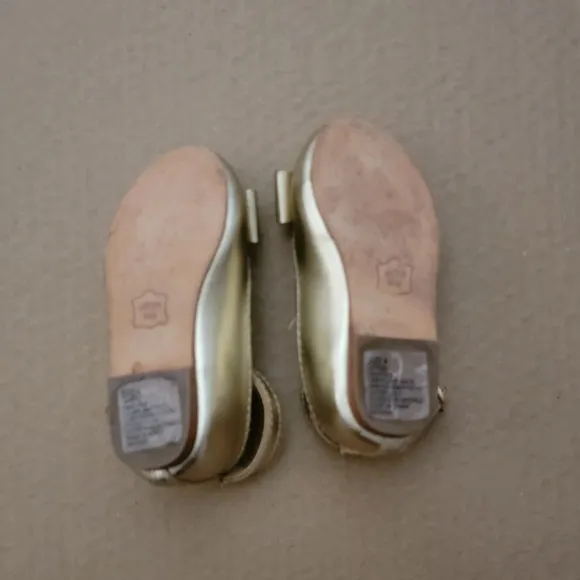 JANIE &amp; JACK Gold Mary Jane Round toe ballerina flats Size 4 toddlers