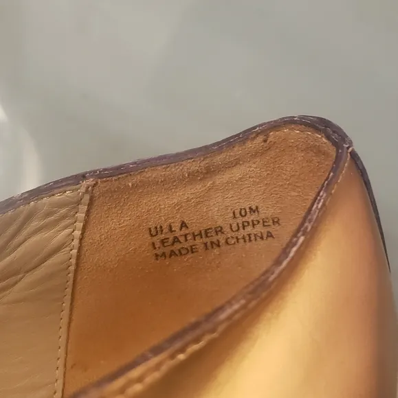 Jay Adoni Leather Rose Gold Flat Loafers, Size 10