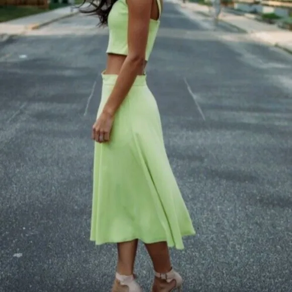 Jay Godfrey Mayweather Skirt Women's Regular Size 4 Skirt Bold Sunny Lime Color