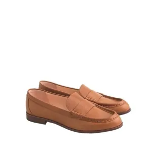 J.Crew AL940 Cognac Tan Leather‎ Classic Penny Loafers