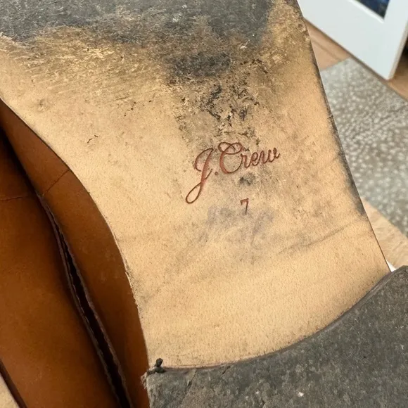 J.Crew AL940 Cognac Tan Leather‎ Classic Penny Loafers