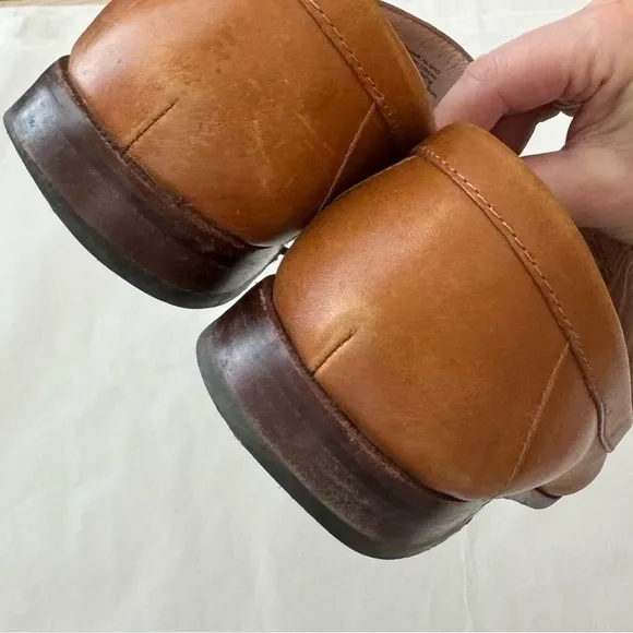 J.Crew AL940 Cognac Tan Leather‎ Classic Penny Loafers
