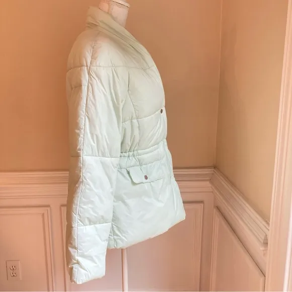 J.CREW Alps faux down Mint Pastel Green Signature Puffer Primaloft Jacket Coat