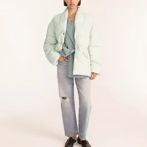 J.CREW Alps faux down Mint Pastel Green Signature Puffer Primaloft Jacket Coat