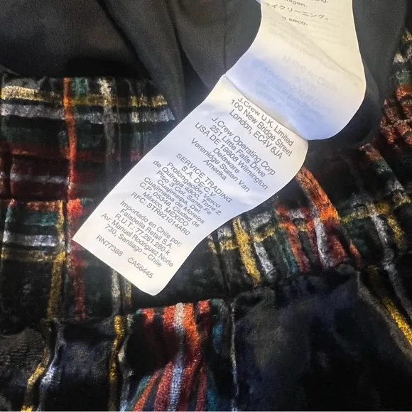 J.Crew Chloe Velvet Midi Plaid Skirt – XS, Cozy Fall/Winter New with Tags