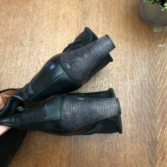 JCrew high heeled knee high leather boots