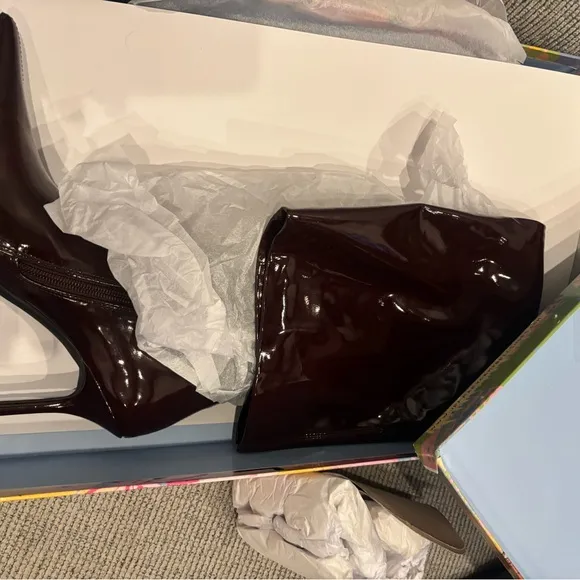 Jeffery Campbell Elegant burgundy over the knee Patent Leather Women's Boots