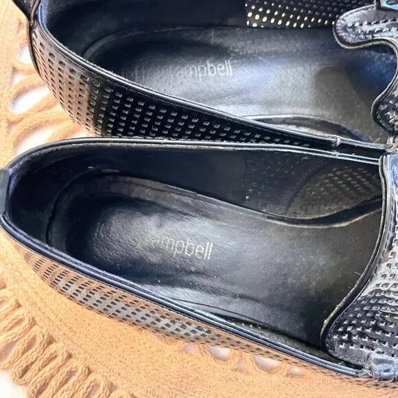 Jeffrey Campbell Barnett Black Loafers Patent Pointed Toe Size 7.5