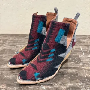 Jeffrey Campbell Cromwell Aztec Print Felted Leather Western Booties