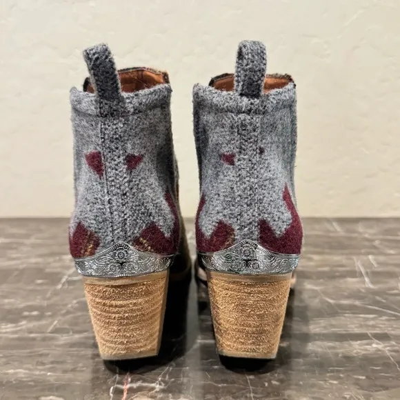 Jeffrey Campbell Cromwell Aztec Print Felted Leather Western Booties
