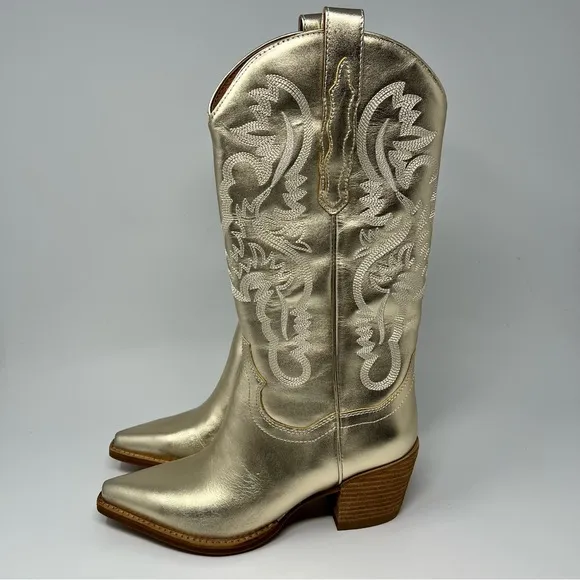 Jeffrey Campbell Dagget Gold Boots