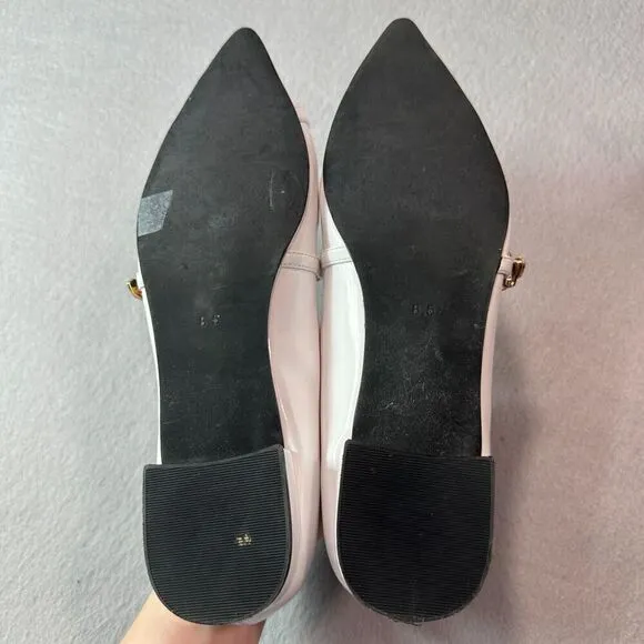 Jeffrey Campbell Lavinia Flats Womens 8.5 White Leather Point Toe Horsebit