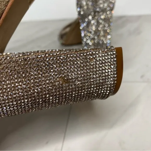 Jeffrey Campbell Lindsay Rhinestone Block Heel Sandal 8