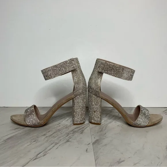 Jeffrey Campbell Lindsay Rhinestone Block Heel Sandal 8