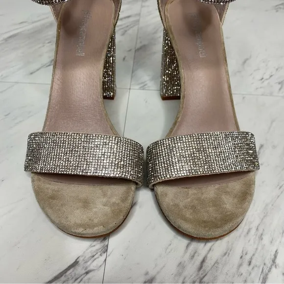 Jeffrey Campbell Lindsay Rhinestone Block Heel Sandal 8