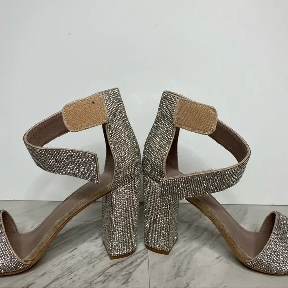 Jeffrey Campbell Lindsay Rhinestone Block Heel Sandal 8