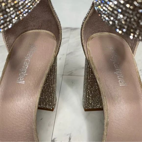 Jeffrey Campbell Lindsay Rhinestone Block Heel Sandal 8