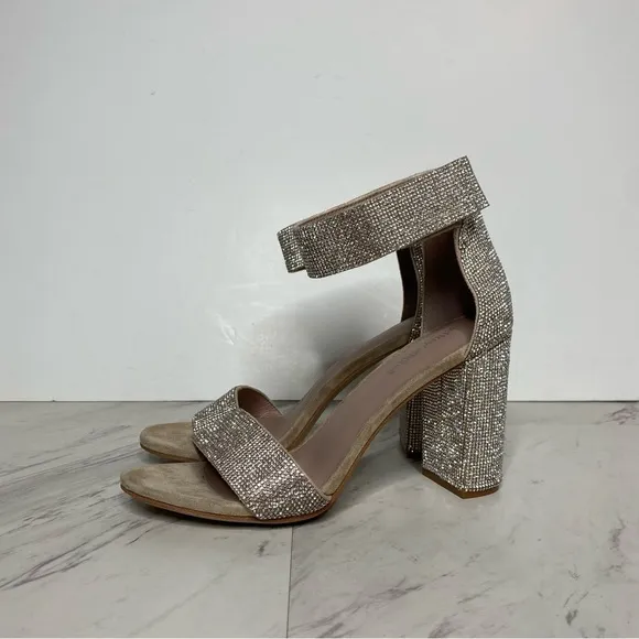 Jeffrey Campbell Lindsay Rhinestone Block Heel Sandal 8