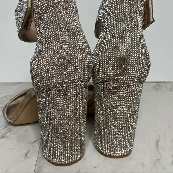 Jeffrey Campbell Lindsay Rhinestone Block Heel Sandal 8
