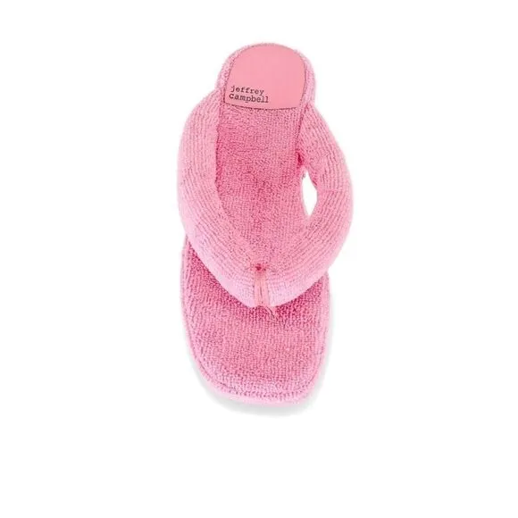 Jeffrey Campbell Luau 2 Terrycloth Platform Thong Sandals in Pink size 6