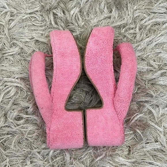 Jeffrey Campbell Luau 2 Terrycloth Platform Thong Sandals in Pink size 6