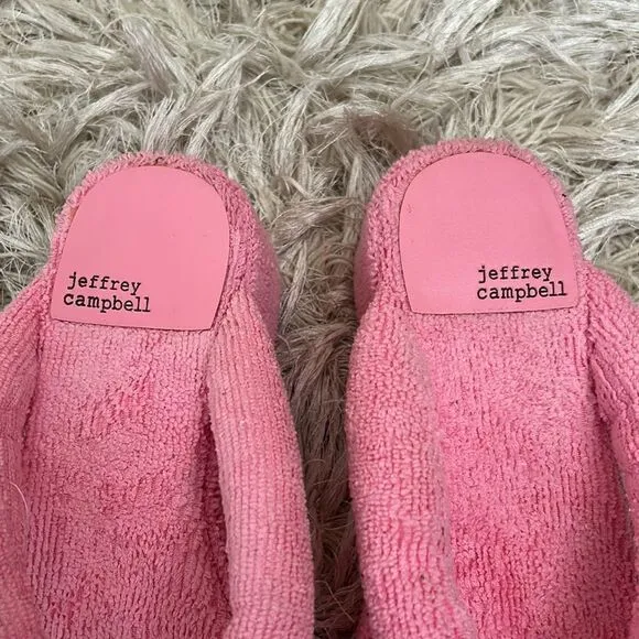 Jeffrey Campbell Luau 2 Terrycloth Platform Thong Sandals in Pink size 6