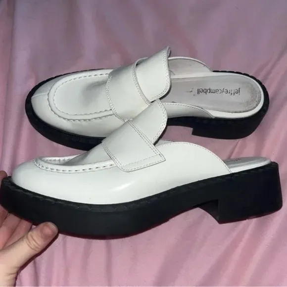 JEFFREY CAMPBELL White Biblio Loafers